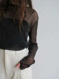 [ sample sale ] glitter sheer tops
