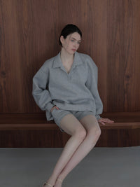 【SAMPLE SALE / célon】open neck sweat top