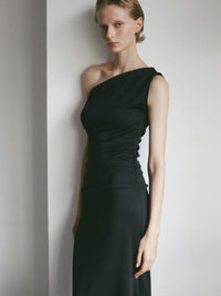【célon】One Shoulder Ruched Dress