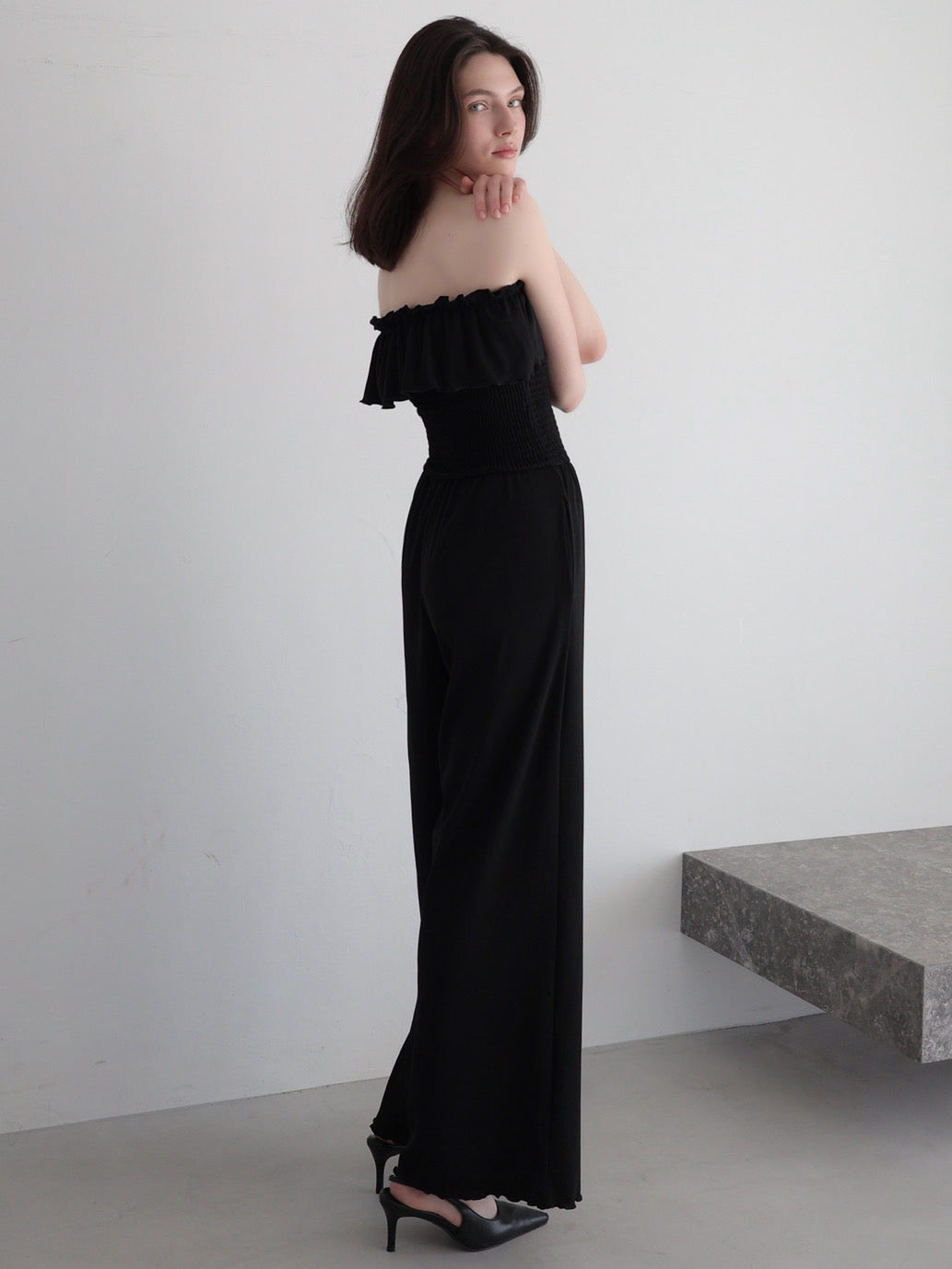 frill maxi jumpsuit