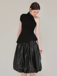 【AMOMMA】DRAPE PEPLUM KNIT