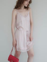 【AMOMMA】SATIN LACE SLIP DRESS
