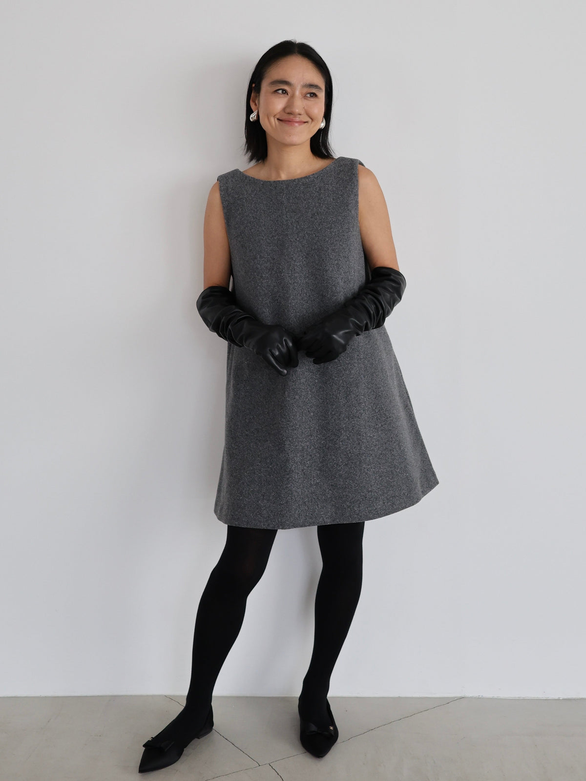 【AMOMMA】TOUCH SCREEN SHEEP LEATHER LONG GLOVES