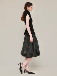 【AMOMMA】DRAPE PEPLUM KNIT