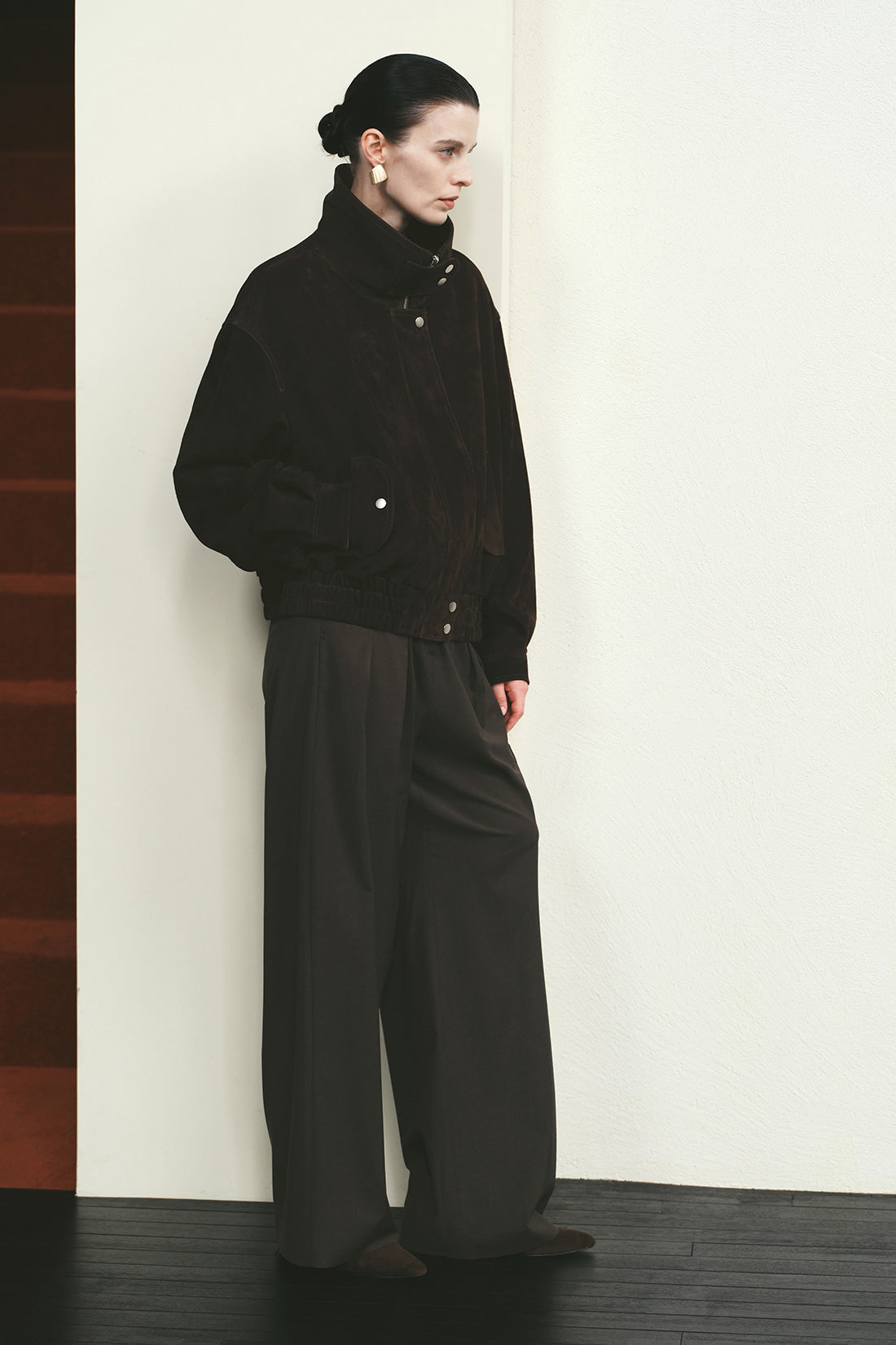 【ELBORN】Milly High-neck Suede Jacket