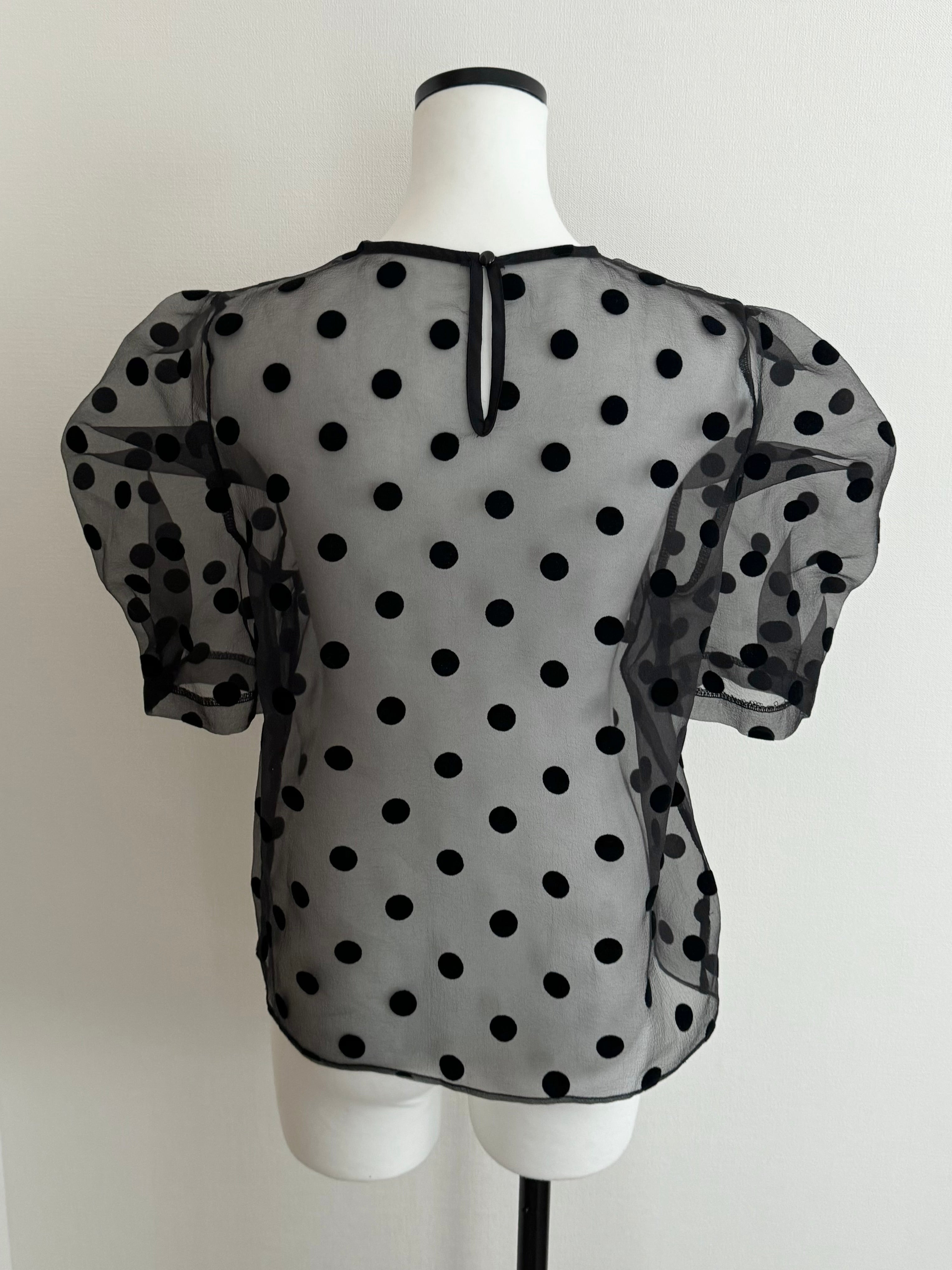 【新品未着用タグ付き】AMOMMA シアーパフショルダードットブラウス AMOMMA】SHEER PUFF SHOULDER DOT BLOUSE – THETOVE