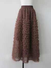 airy tulle long skirt
