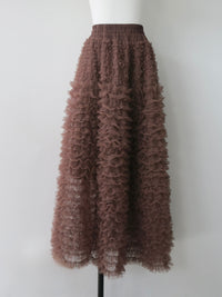 【celon】airy tulle long skirt