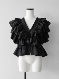 【AMOMMA】SATIN RAFFLE FRILL TOPS