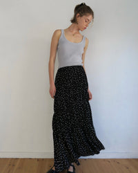 [ sample sale ] dot washer shirring skirt