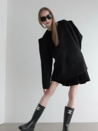 【AMOMMA】WOOL PUFF SHOULDER KNIT