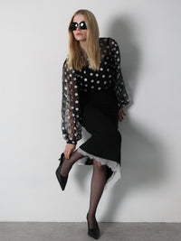 【SAMPLE SALE / AMOMMA】MATILDA SHEER DOT BLOUSE