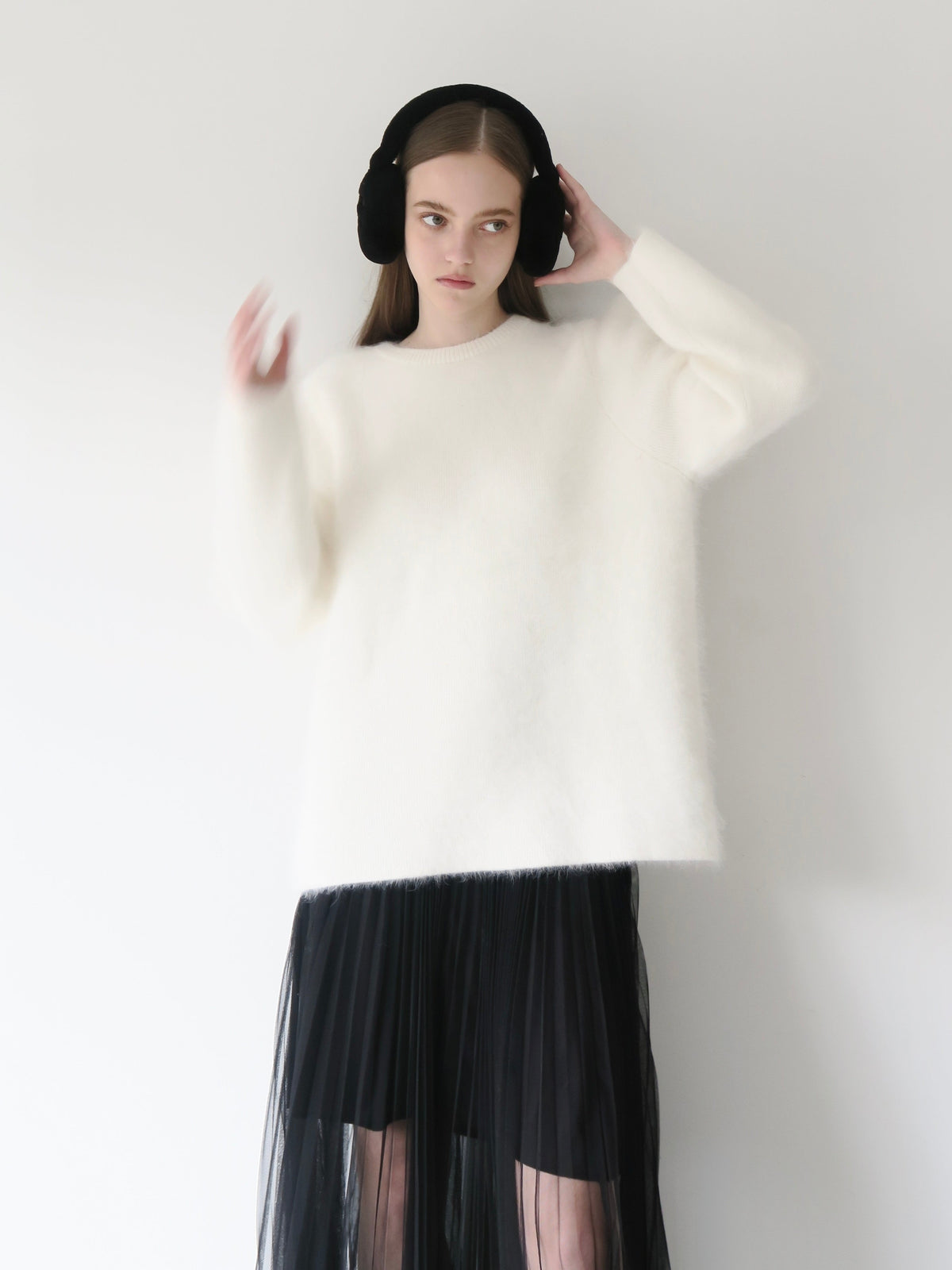 【AMOMMA】WOOL PUFF SHOULDER KNIT