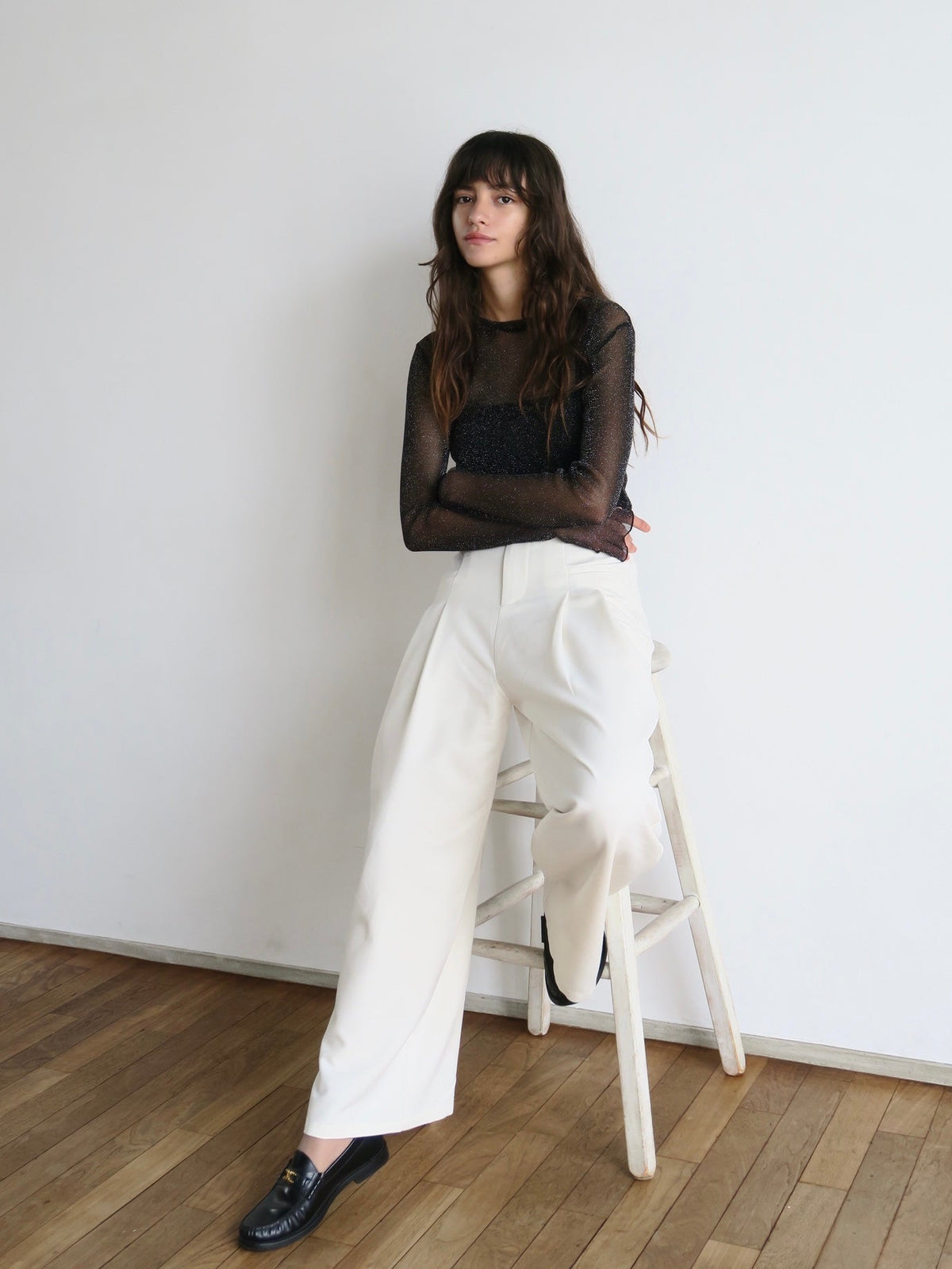 [ sample sale ] glitter sheer tops
