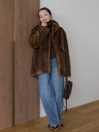 【AMOMMA】MINK LIKE FUR JACKET COAT