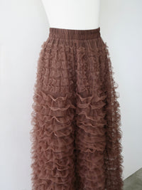airy tulle long skirt