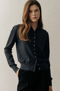 【ELBORN】Armelle High-neck Wool Cardigan