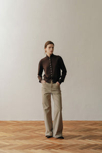 【ELBORN】Armelle High-neck Wool Cardigan