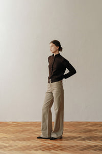 【ELBORN】Armelle High-neck Wool Cardigan