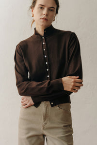 【ELBORN】Armelle High-neck Wool Cardigan