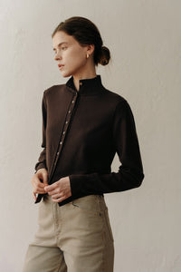 【ELBORN】Armelle High-neck Wool Cardigan