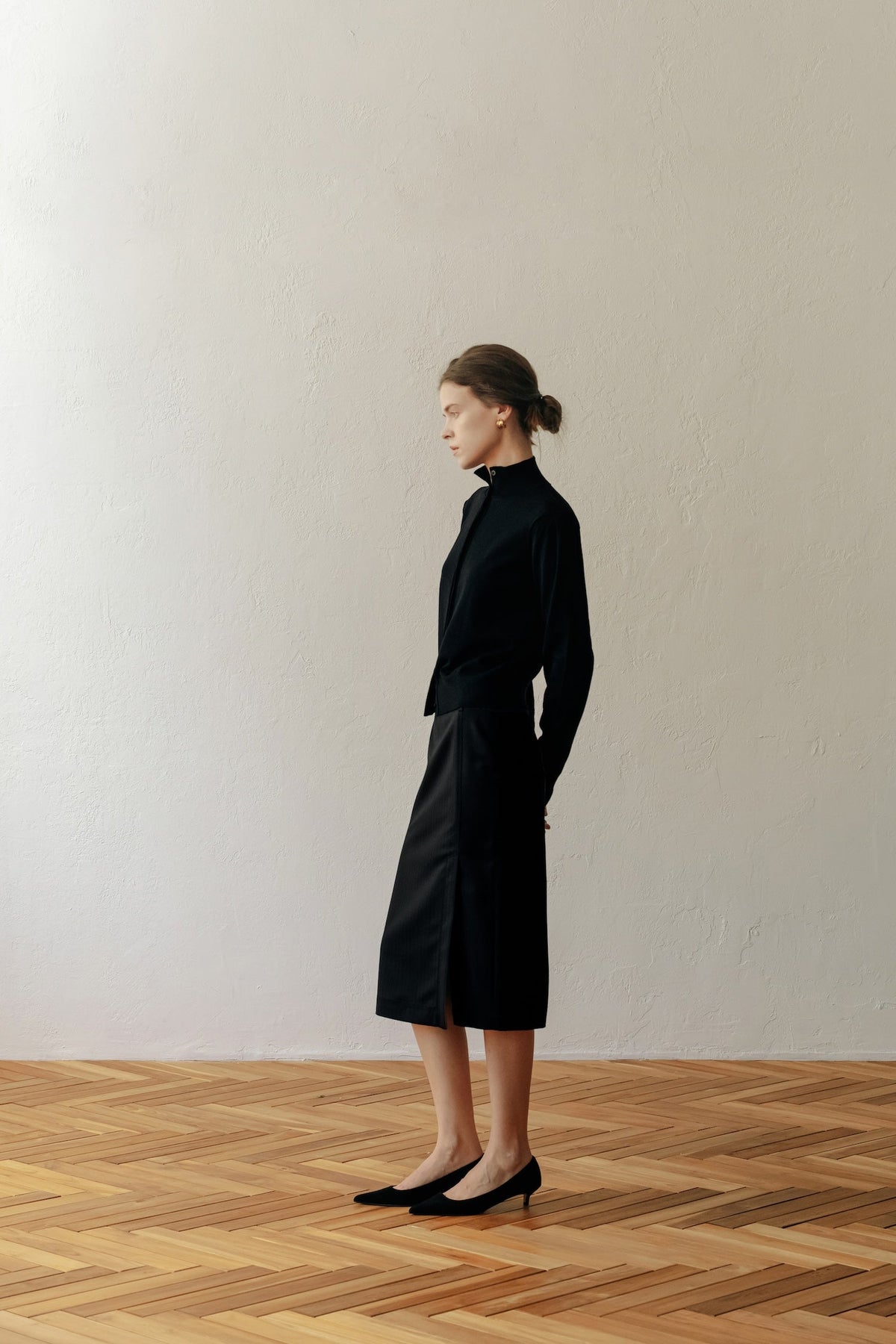 【ELBORN】Armelle High-neck Wool Cardigan