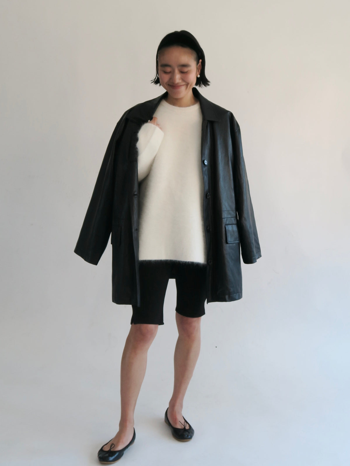 【AMOMMA】WOOL PUFF SHOULDER KNIT