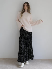 [ sample sale ] dot washer shirring skirt