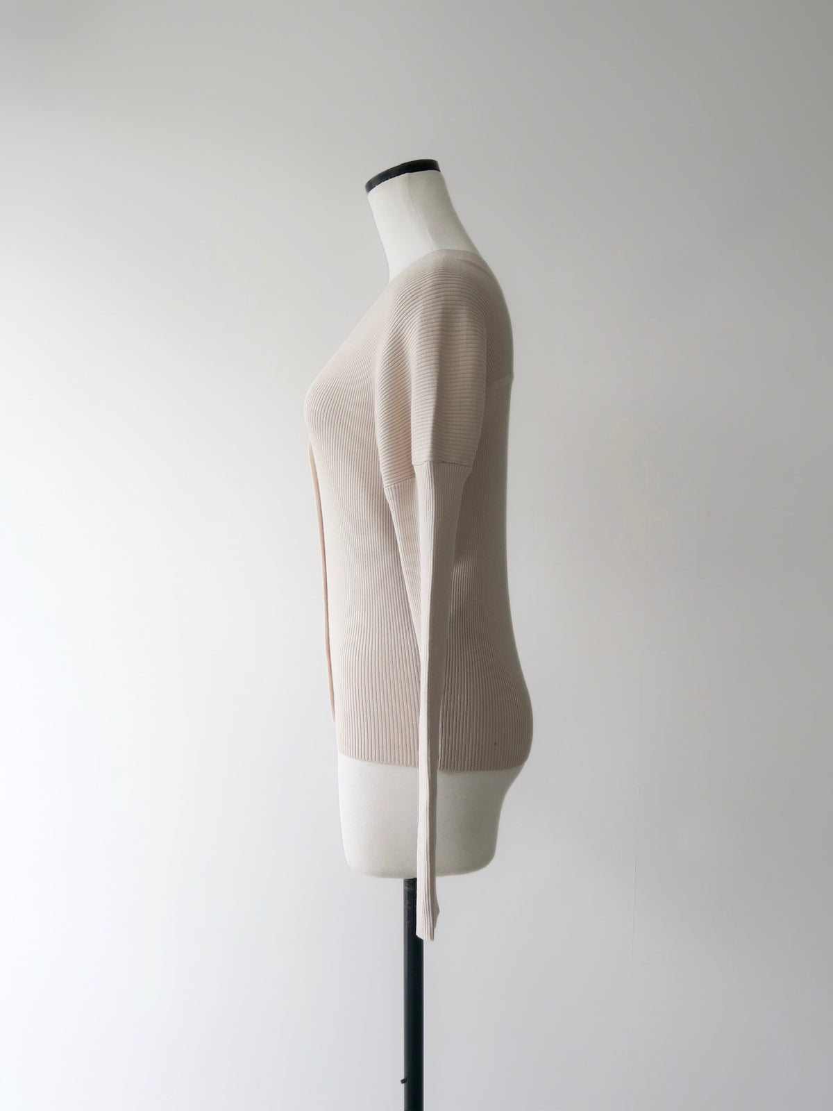 V-neck Ribbed Puff Sleeve Cardigan
