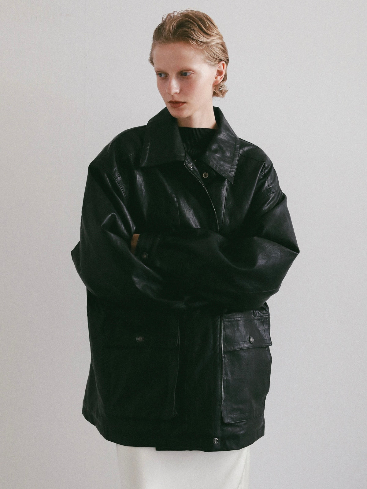 【NOWNS】Noa | Leather cargo jacket