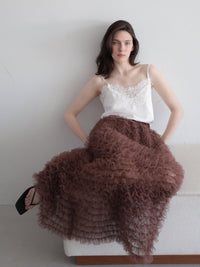 airy tulle long skirt