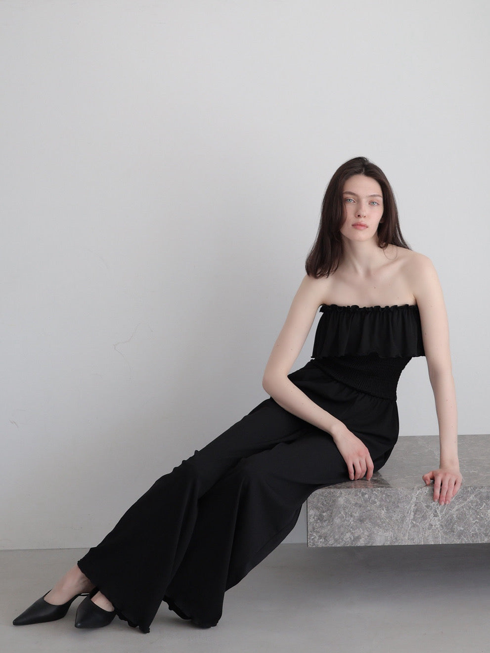 frill maxi jumpsuit
