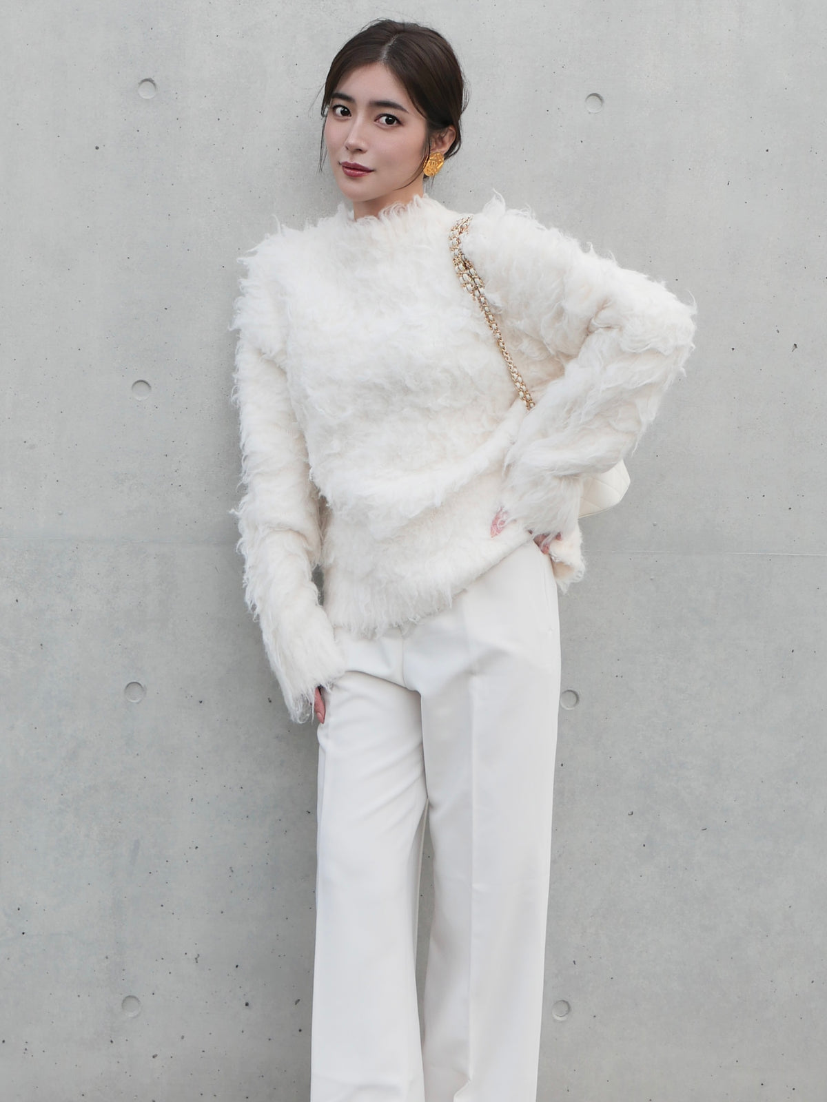 【célon】Poodle Shaggy Knit