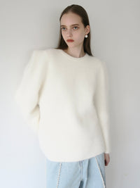 【AMOMMA】WOOL PUFF SHOULDER KNIT