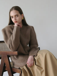 【AMOMMA】WOOL PUFF SHOULDER KNIT