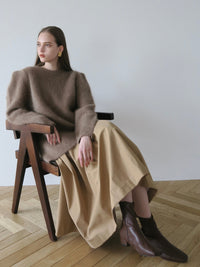 【AMOMMA】WOOL PUFF SHOULDER KNIT