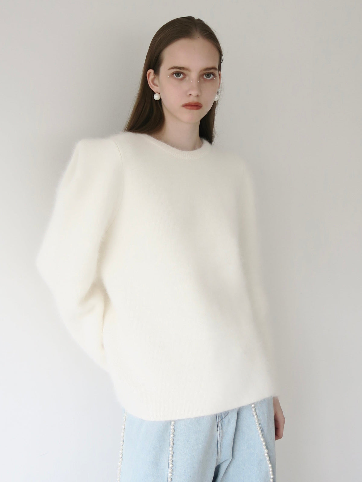 【AMOMMA】WOOL PUFF SHOULDER KNIT