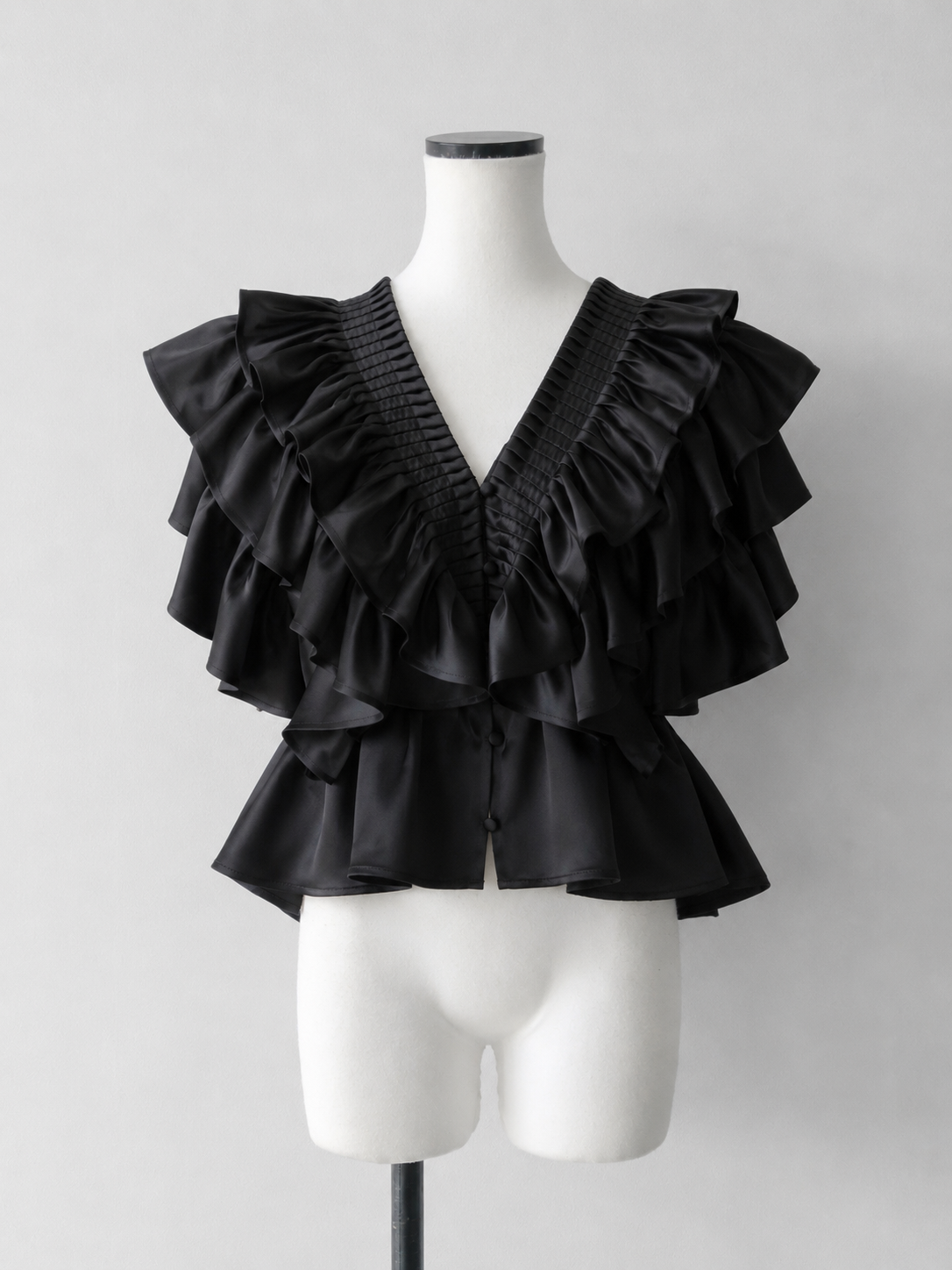 【AMOMMA】SATIN RUFFLE FRILL TOPS