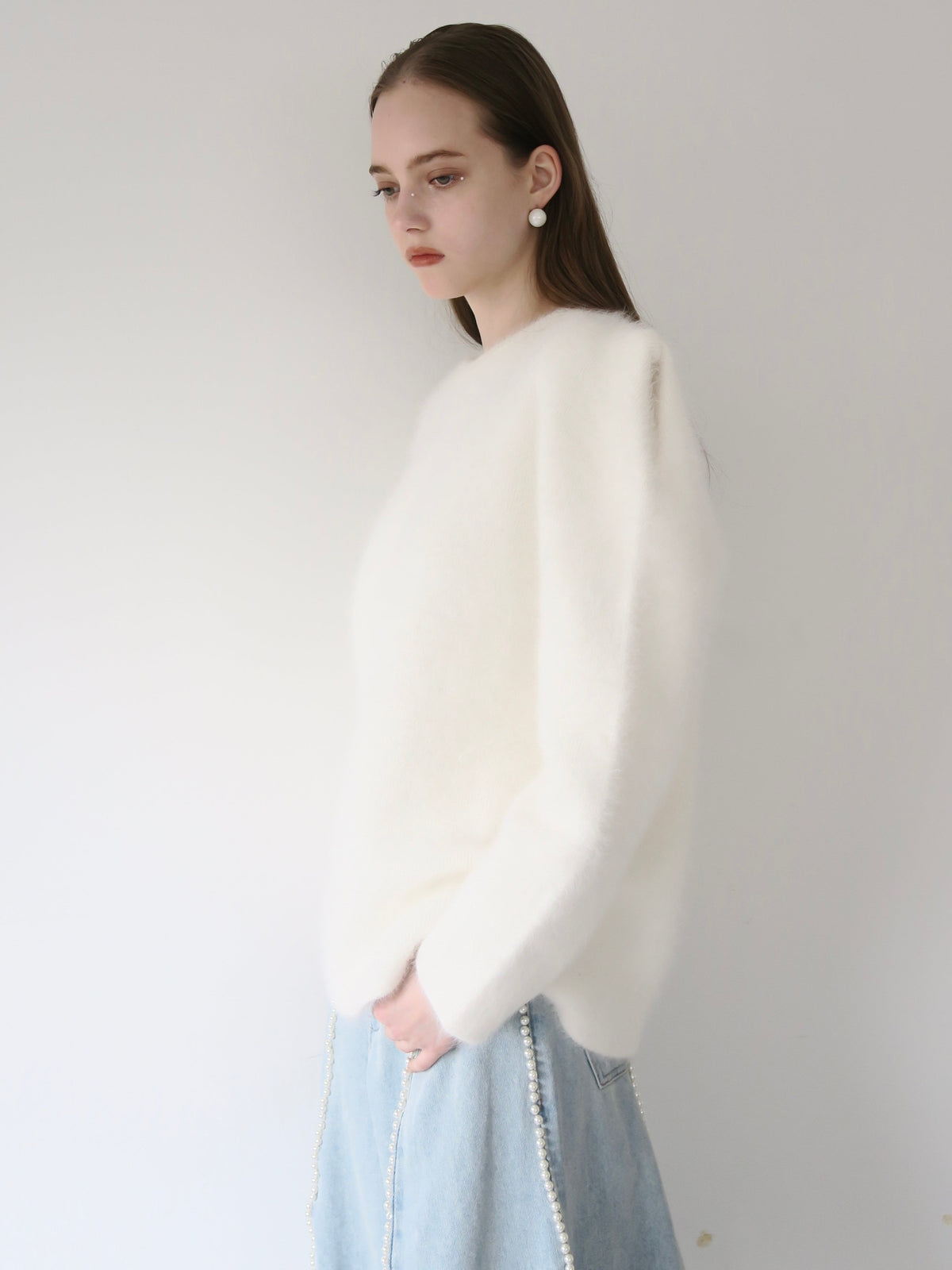 【AMOMMA】WOOL PUFF SHOULDER KNIT