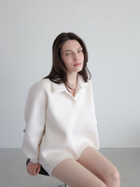 【SAMPLE SALE / célon】open neck sweat top