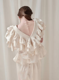 【AMOMMA】SATIN RUFFLE FRILL TOPS