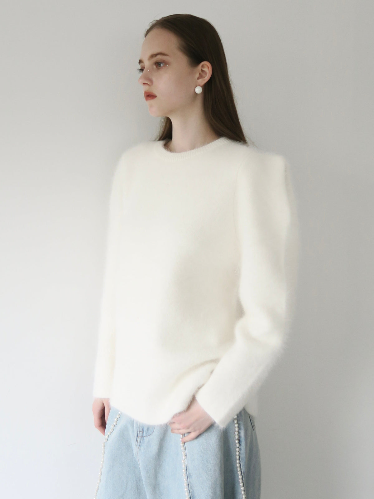 【AMOMMA】WOOL PUFF SHOULDER KNIT