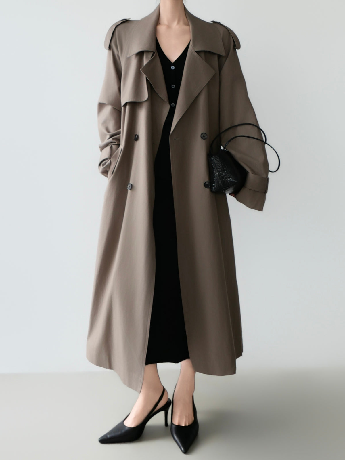 Moca long trench coat