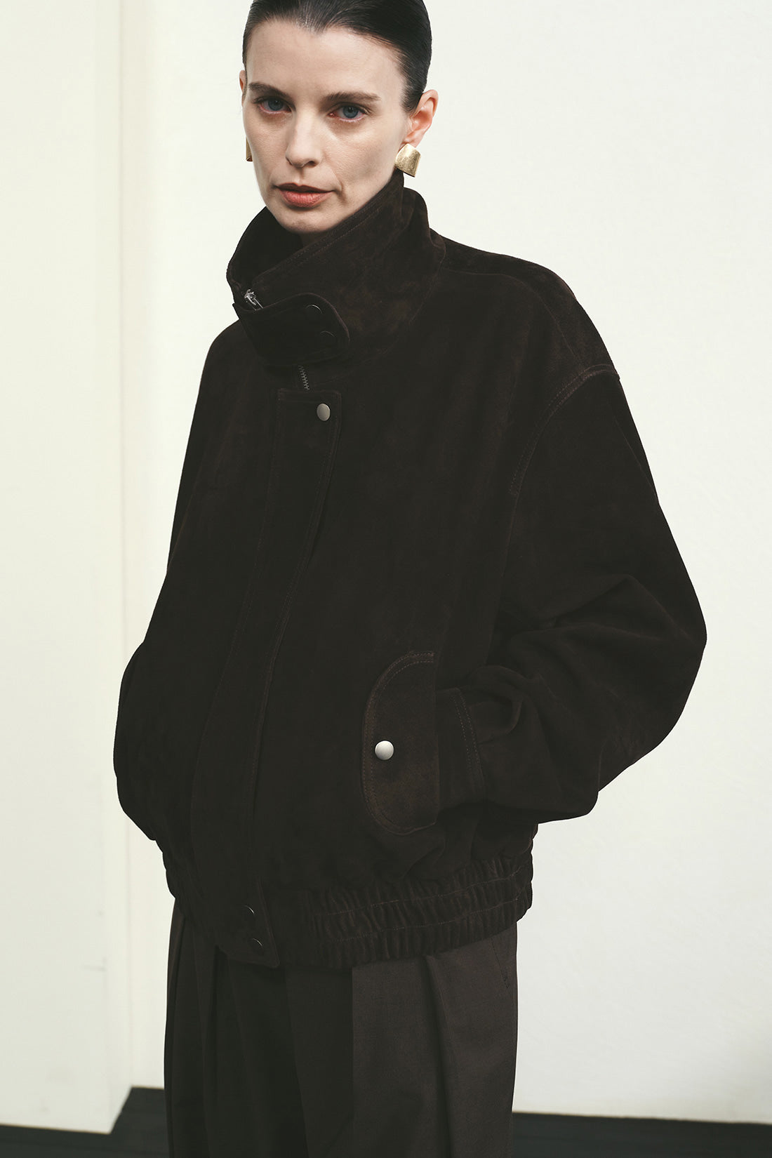 【ELBORN】Milly High-neck Suede Jacket