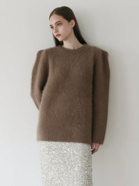【AMOMMA】WOOL PUFF SHOULDER KNIT