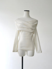 off shoulder wrap knit top