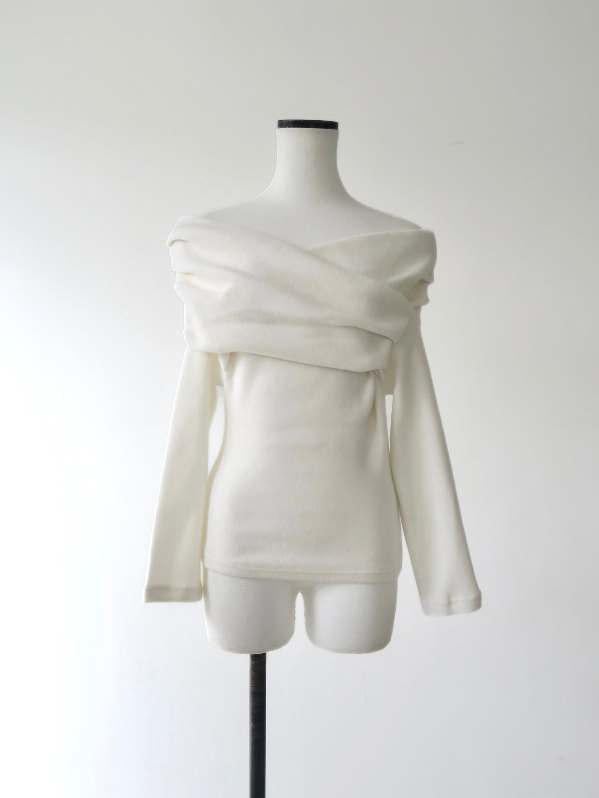 off shoulder wrap knit top