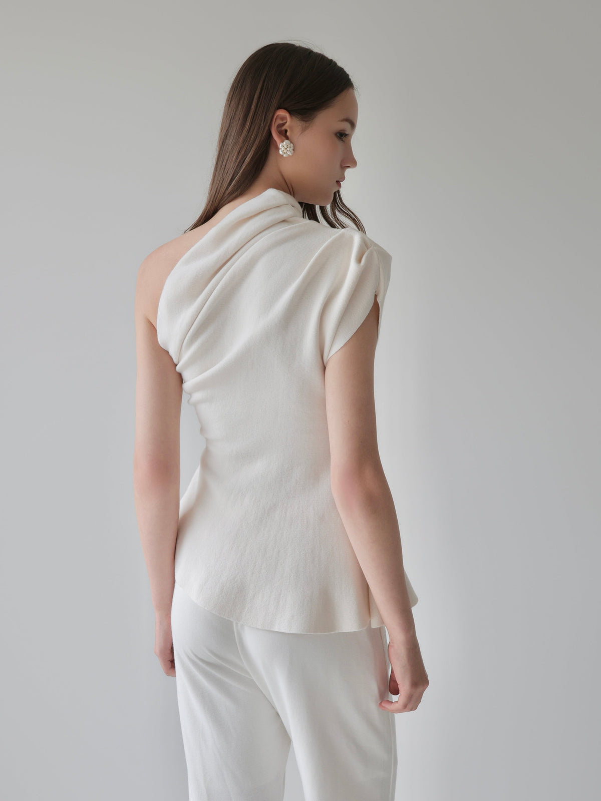 【AMOMMA】DRAPE PEPLUM KNIT