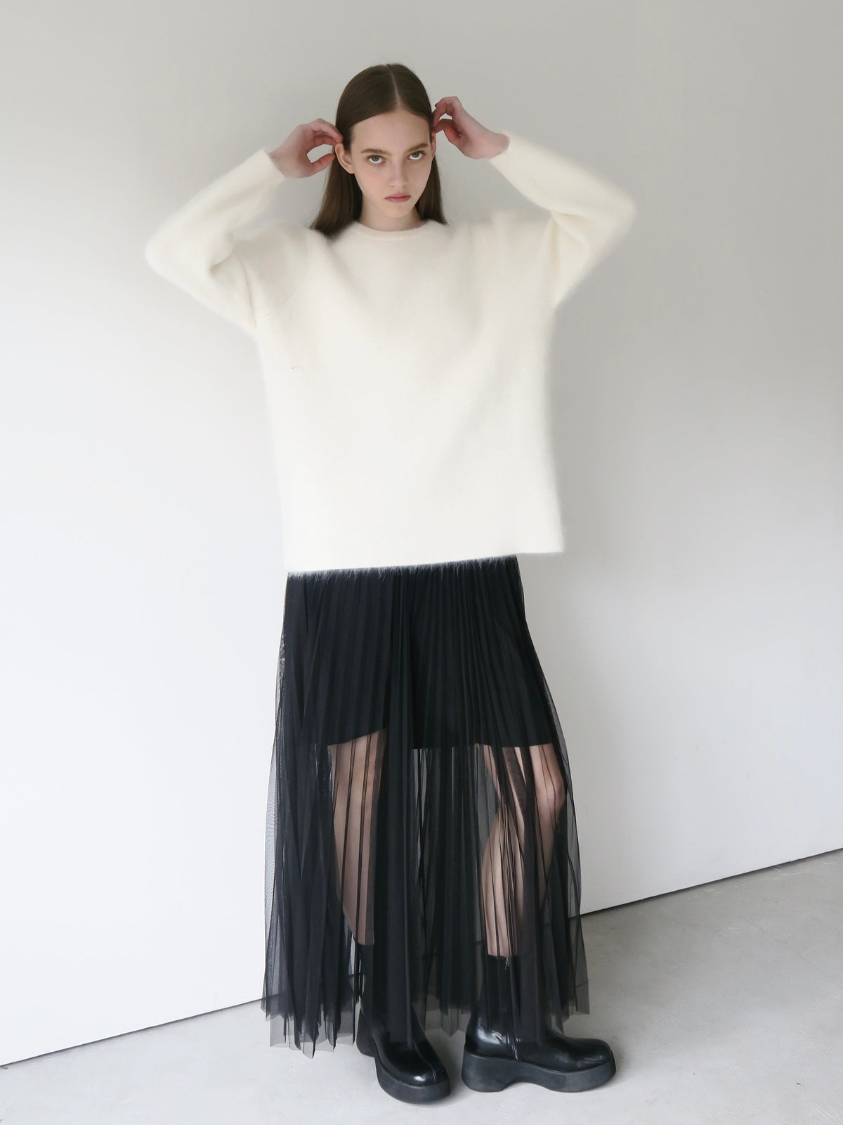 【AMOMMA】WOOL PUFF SHOULDER KNIT
