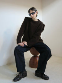 【AMOMMA】WOOL PUFF SHOULDER KNIT